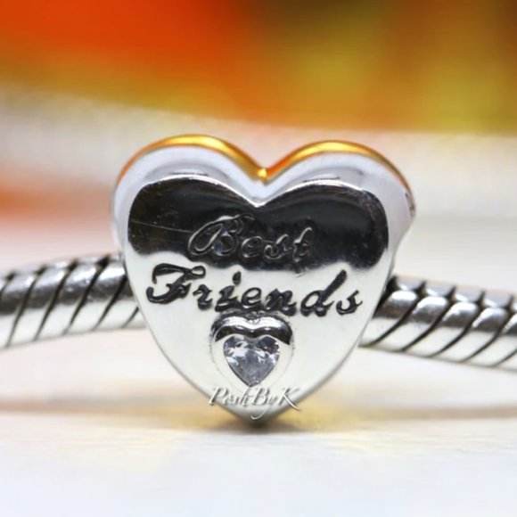Pandora Polished Best Friends Heart Charm 791727CZ - Picture 1 of 3